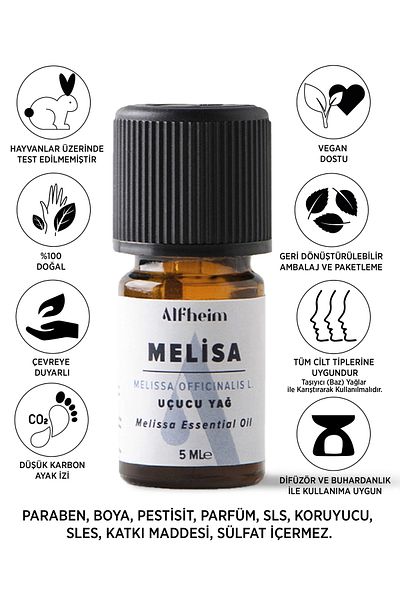 Alfheim Melissa Essential Oil - Aromatherapy, Fragrance, 5 Ml