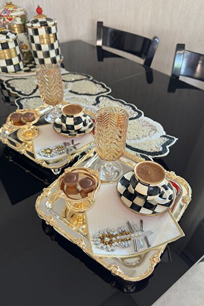 bibashka Gold ve gümüş taşlı 2li kokteyl peçete