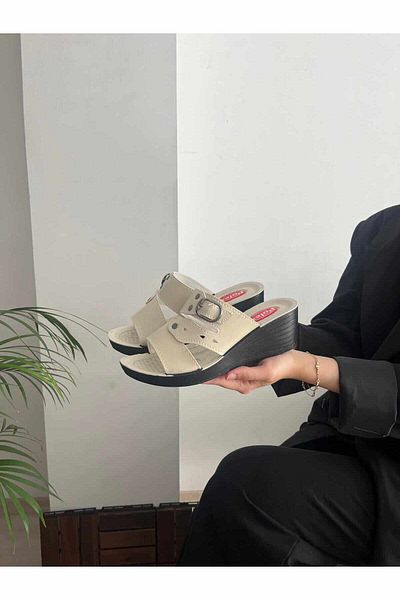 Behtah Kundura Καθημερινές άνετες παντόφλες με ψηλή σόλα με σφήνα τακούνια