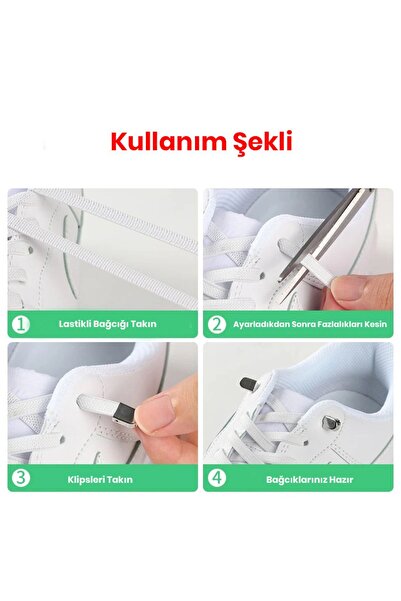 AiryFooT Pratik Kilitli Elastik Bağcık 100 Cm ( 1 Çift )