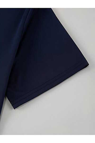 trendgar Μπλουζάκι LA Printed Unisex Oversize Navy Blue