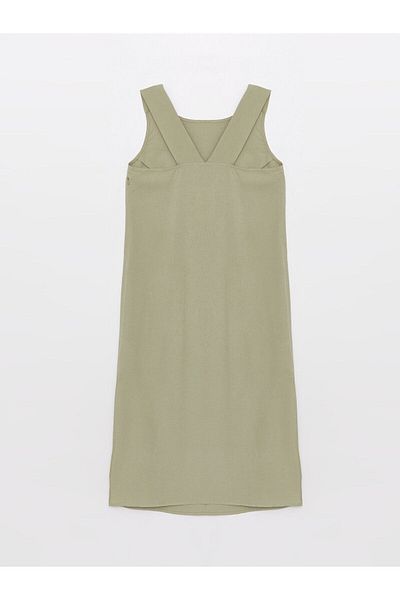 LC Waikiki Γυναικείο φόρεμα U-Neck Plain Line Blend