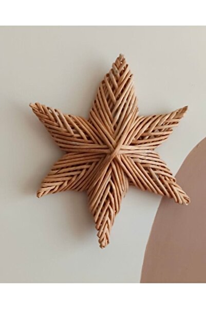 afralya home Bohem Yıldız, Hasır Yıldız Çocuk Odası Duvar Aksesuarı, 20 Cm Ku...