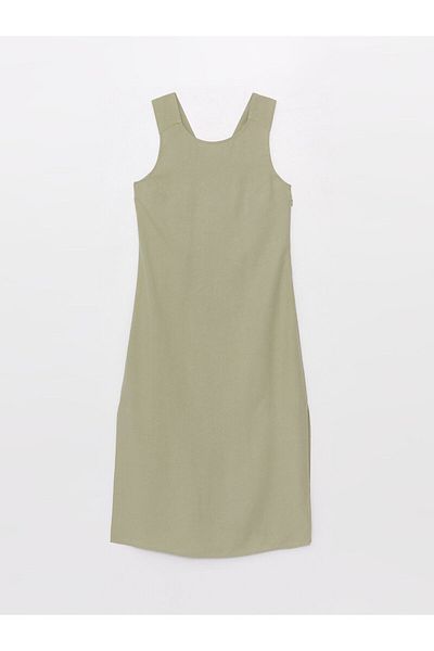 LC Waikiki Γυναικείο φόρεμα U-Neck Plain Line Blend