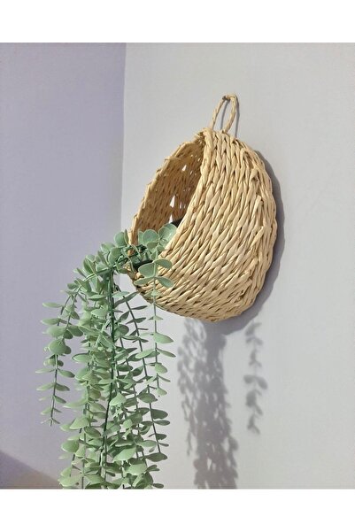 afralya home Ev dekorasyon hasır duvar saksısı, el örgüsü yıkanabilir duvar s...