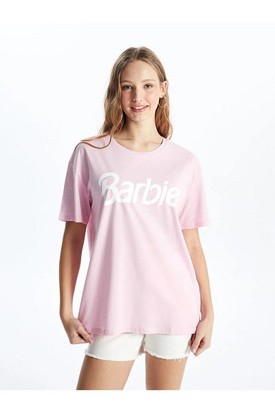 LC Waikiki Γυναικείο μπλουζάκι με κοντό μανίκι XSIDE Crew Neck Barbie