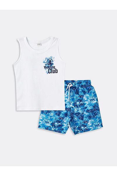 LC Waikiki LCW Kids Boys Crew Neck Tank Top and Swim Shorts