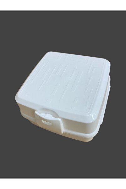 HOLLYHOME Premium 2-Layer 4-Compartment Lunch Box 15 X 16 X 9cm White Hh