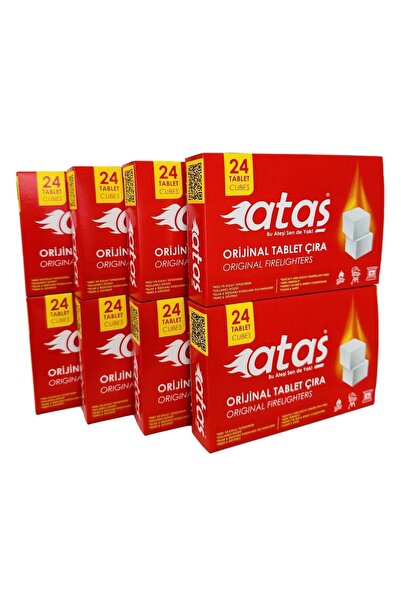 ATAŞ Mangal Kömür Semaver Firelighter Cubes Igniter Tablet Çıra 24 X 8'li Paket
