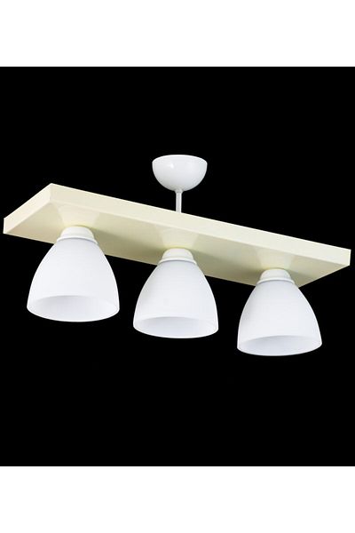 Lambadar Triple Rectangular Cream Sports Model Modern Chandelier