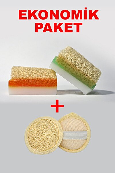 Aytan Home مجموعة من قطعتين من ألياف الوجه مع صابون حليب الماعز الطبيعي من أل...