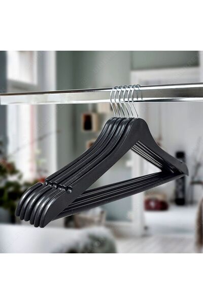 Alsamkapsam Umerașe pentru haine din plastic cu aspect de lemn, calitate A, negru, 18 bucăți