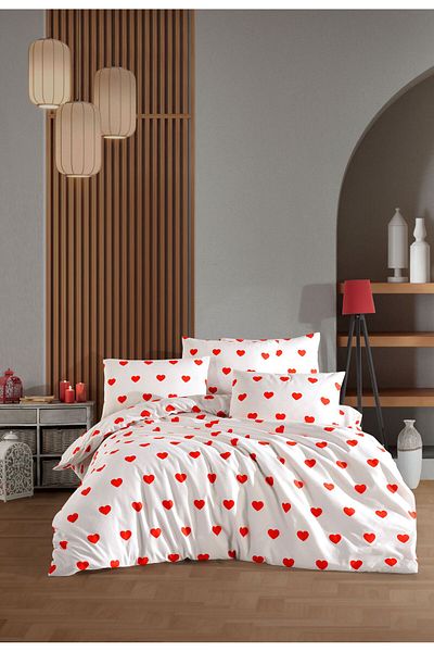 Lief Home Hearted Single Duvet Cover Set in Ranforce Fabric| 160x220