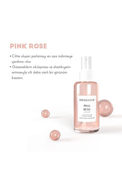 Mesoance Pink Rose Toner Akne Karşıtı Gözenek Sıkılaştırıcı Niacinamid Azelaik Asit Toner - 100 ml