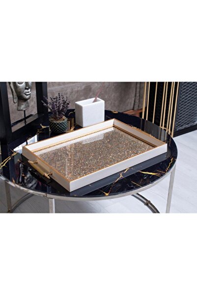 PINALE ART Lüx Nişan Yüzük Çeyizlik Çay Kahve Tepsi