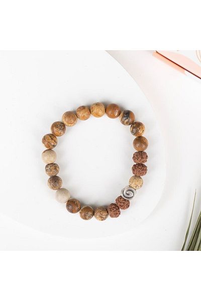 Mitr Unisex Jasper Monkay Natural Stone Bracelet