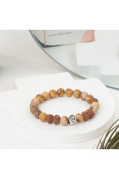 Mitr Unisex Jasper Monkay Natural Stone Bracelet