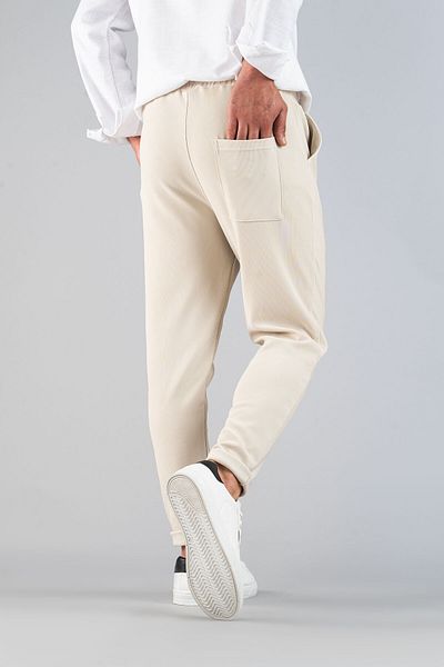 bombe Férfi nadrág elasztikus derék vászon kényelmes, rugalmas Lycra Basic Cotton Jogger
