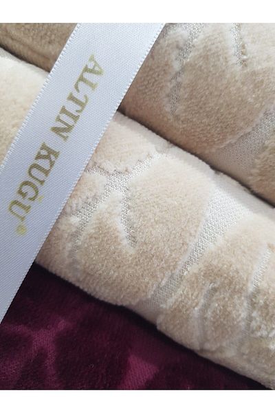 Özdilek Marven Towel 4 Pieces - Beige Claret Red