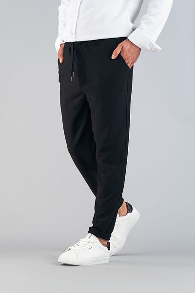 bombe Férfi nadrág elasztikus derék vászon kényelmes, rugalmas Lycra Basic Cotton Jogger