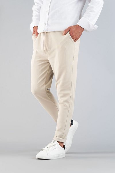 bombe Férfi nadrág elasztikus derék vászon kényelmes, rugalmas Lycra Basic Cotton Jogger