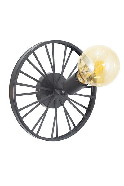 Lambadar Rustic Retro Modern Model Stylish Black Sconce Big Wheel Model Without Glass