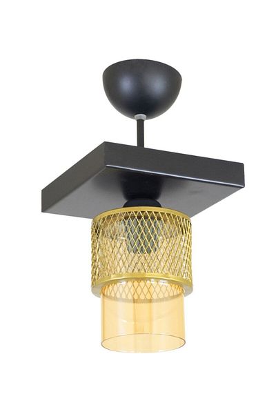 Lambadar Single Honey Glass Cage Model Modern Plafonier Chandelier