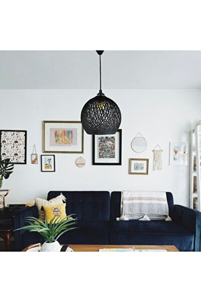 afralya home jüt Ip Avize, küre sarkıt, top avize, sarkıt, jüt top küre lambader başlığı, duy dahil