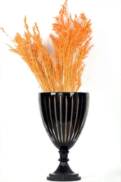 Yerli Retro Siyah Kesme Vazo