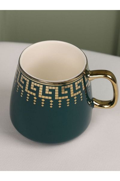 Viyalente Porcelain Nescafe Cup, Double Turkish Coffee Cup, Cup with Handle, Tea Cup, Mug