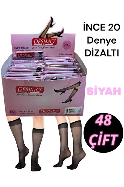 Desimo Pachet de 48 șosete subțiri până la genunchi, 20 de denari, pentru femei