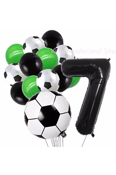 Parti Station Futbol Topu Maç 7 Yaş Balon Set Futbol Topu Maç Konsept Doğum G...