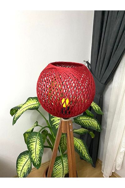 AFRALYAHOME Jute Rope Chandelier - Globe Pendant Lamp, Ball Chandelier, Floor Lamp Head and Lampholder Included