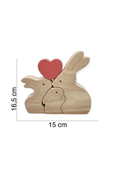 afralya home Ahşap Oyuncak/biblo Zürafa, fil, tavşan Ailesi Özel Tasarım deko...