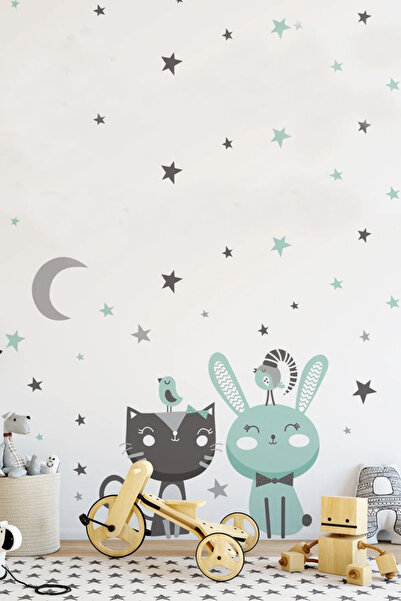 Kt Grup Slatka mačka prijateljice Abi i Lili set zidnih naljepnica za dečiju ...