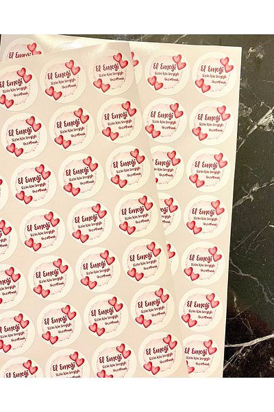 Hayal.kirtasiyesi Handmade Opaque Sticker 4cm 40 Pieces Adhesive Sticker, Opaque Label
