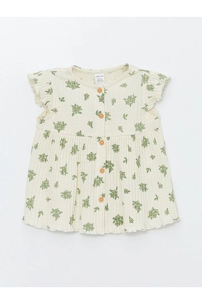 LC Waikiki LCW Baby - Floral Print Crew Neck Short Sleeve Blouse and Shorts 2 Pieces Set for Baby Girl