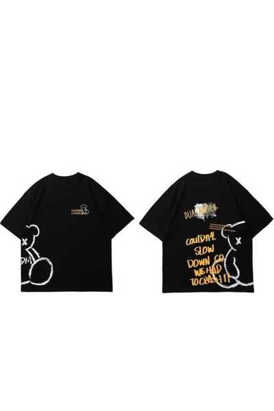 Elvino تي شيرت راكات مطبوع عليه دمية دب كبير الحجم للجنسين