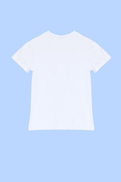 TRENDYOLKIDS Weißes Mädchen-T-Shirt aus Baumwolle mit Erdbeermuster TKDSS24TS00039