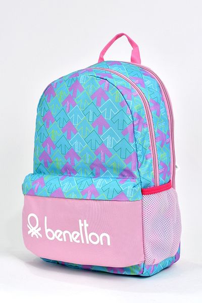 United Colors of Benetton Girl's Teenager Multi-Compartment Daily Travel School Backpack Pink 03731