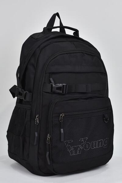 ELATAE Unisex Multi-Eye Daily Travel School Backpack Black 51535