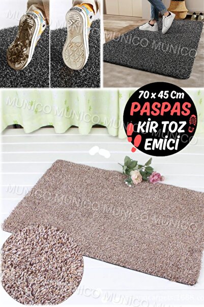 Munico 70x45 Cm Yıkanabilir Su Emici Paspas Kapı Ev Girişi Temizlik Paspası Kolay Pratik Yıkanabilir Ayaklı