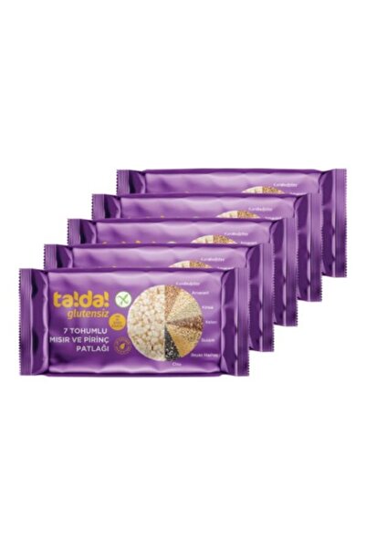 Tada 7 Tohumlu Glutensiz Gluten Free Mısır ve Pirinç Patlağı 60 Gr (5 Adet)
