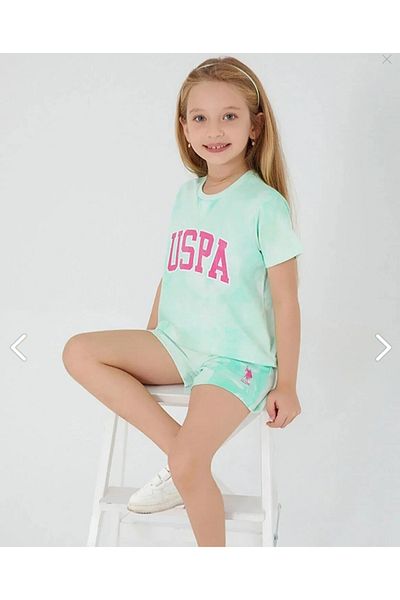 U.S. Polo Assn. US POLO US1422-G Κοστούμι σορτς για κορίτσια - Μέντα
