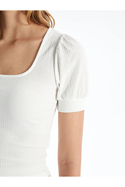 LC Waikiki LCW Vision Kare Yaka Düz Kısa Kollu Kadın Bluz