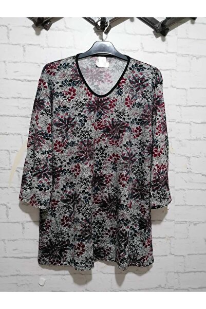 anne moda ankara Summer Large Size Viscose Buluz - Capri Sleeve