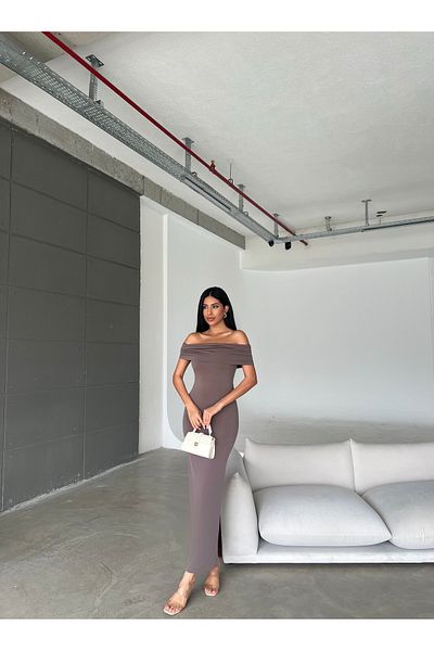 Friday Mood Γυναικείο μάξι φόρεμα Madonna Collar Slit
