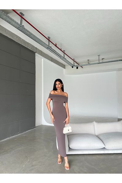 Friday Mood Γυναικείο μάξι φόρεμα Madonna Collar Slit