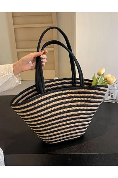 HomeTurko Geantă decorativă din iută în stil boem pentru femei - Geantă cu curea cu design special