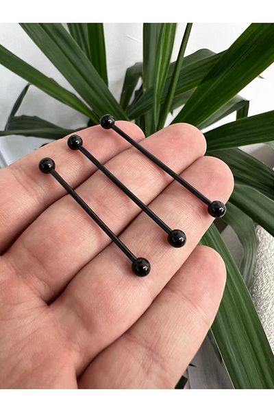 Karınca Piercing Black Industrial Piercing - Black Bridge Ant Piercing